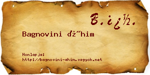 Bagnovini Áhim névjegykártya